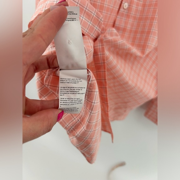 Hugo Boss Mens Paeton Long Sleeve Dress Shirt Orange Check Sharp Fit 17L 34/35 - Picture 6 of 11